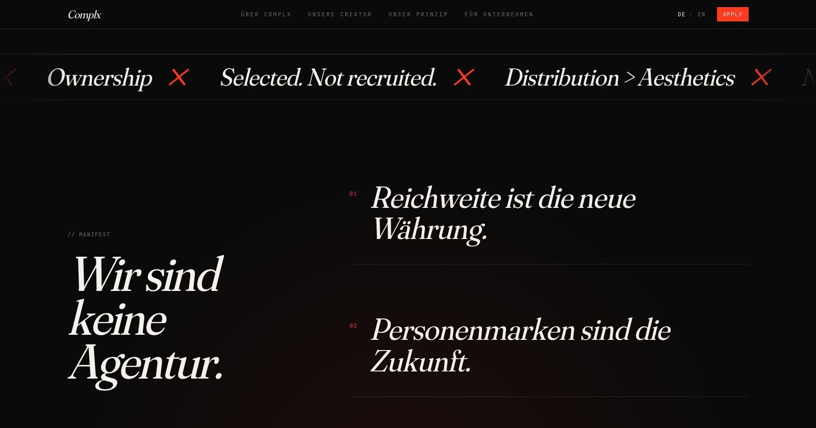 Das Manifest: „Wir sind keine Agentur.“