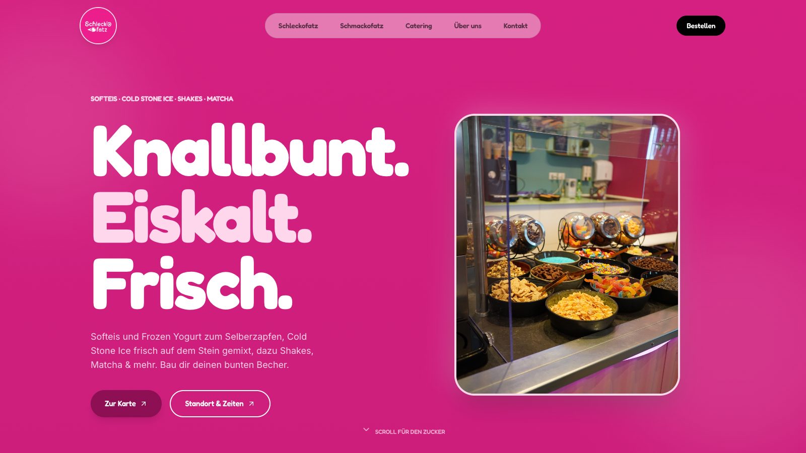 Die zweite Farbwelt: Schleckofatz in Knallpink — gleiche Systematik, komplett eigene Stimmung